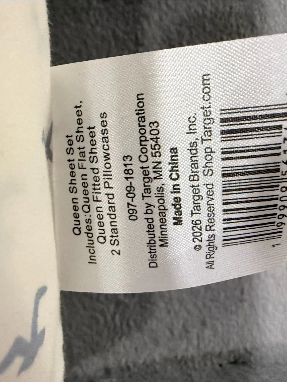 Hollister Cotton Percale Sheet Set - White with Light Blue Seagull Print